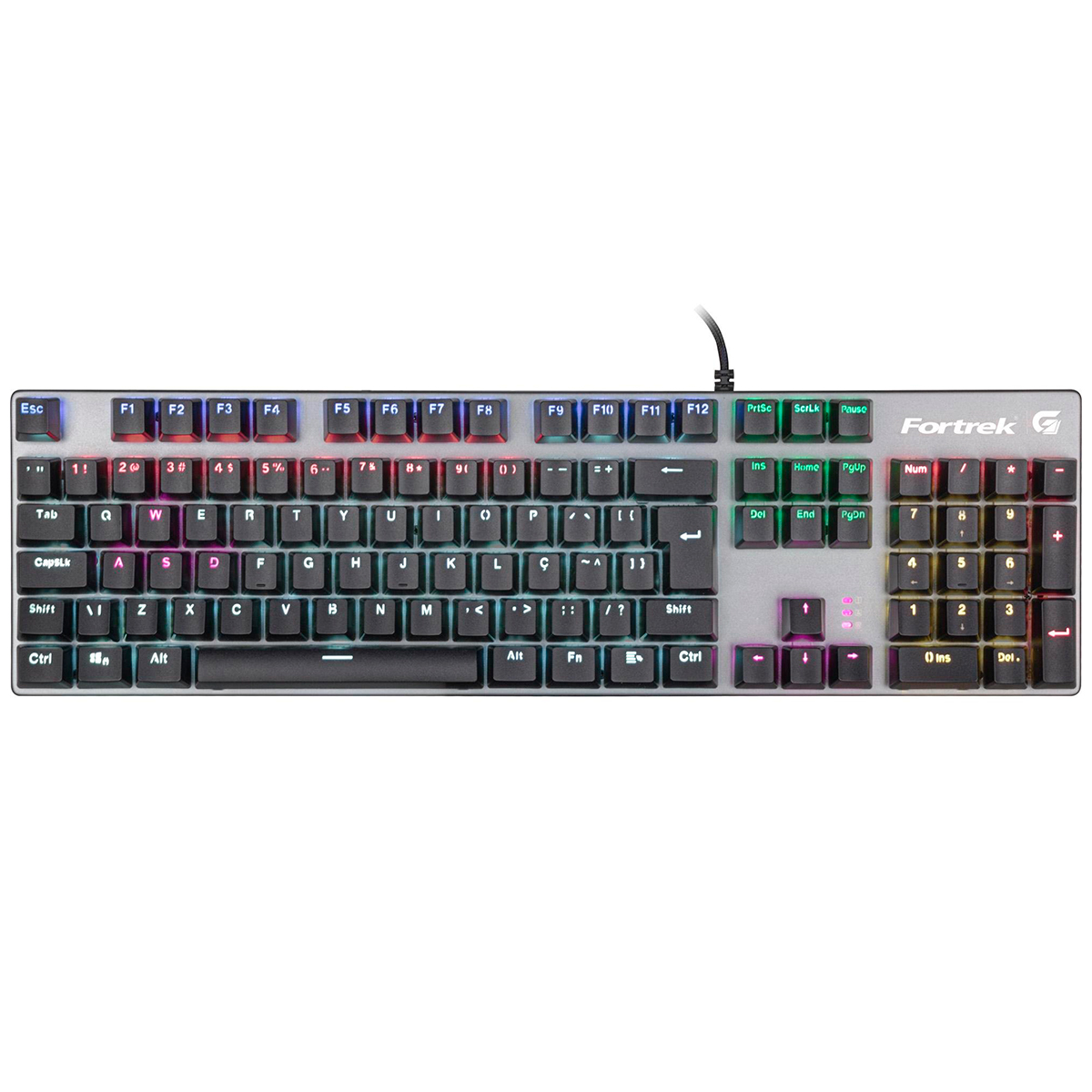 Teclado Mecânico Gamer Fortrek Black Hawk - USB - ABNT2 - LED RGB - Switch KRGD Azul - 70548