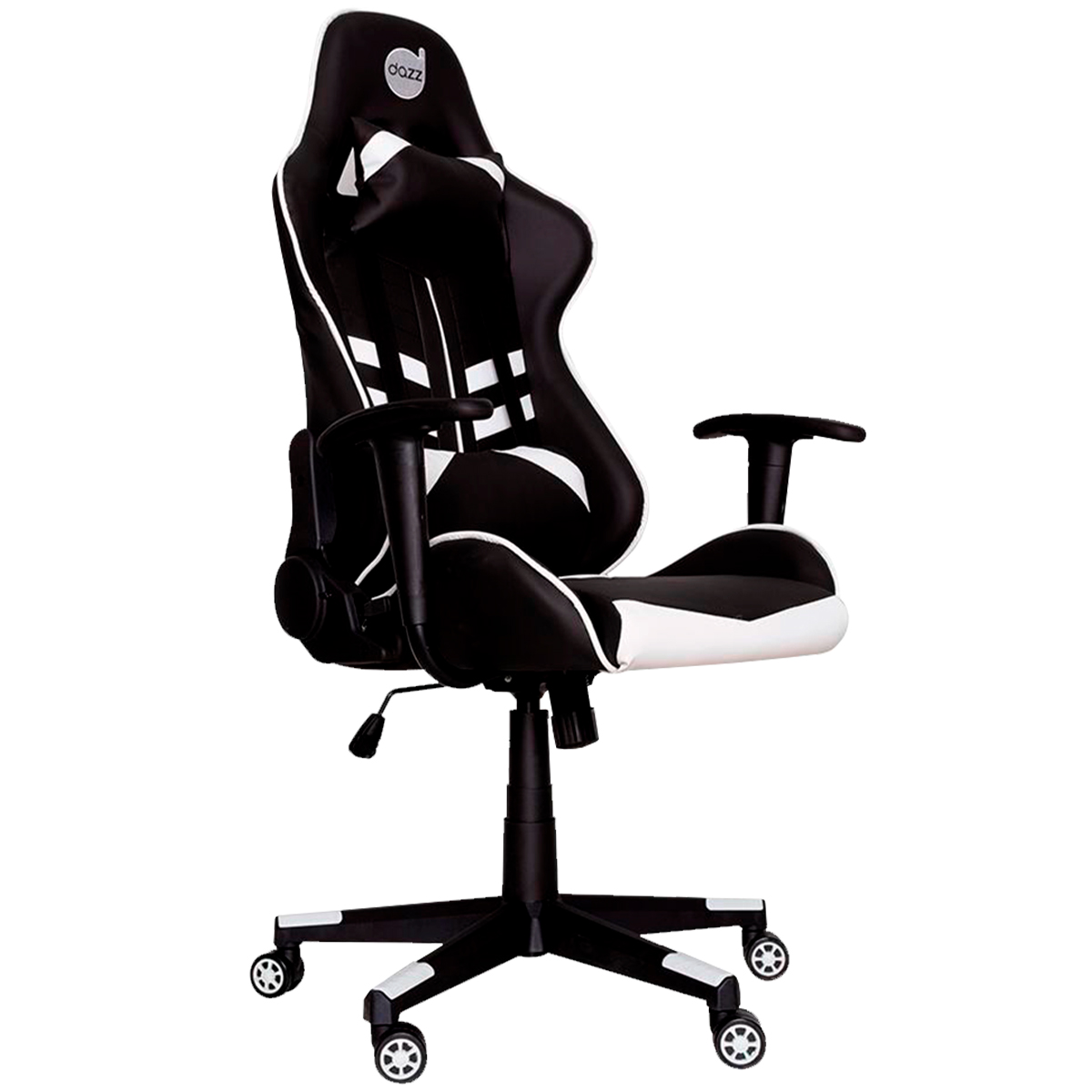 Cadeira Gamer Dazz Prime-X - Encosto Reclinável de 180° - Construção em Aço - 62000011 - Preto e Branco