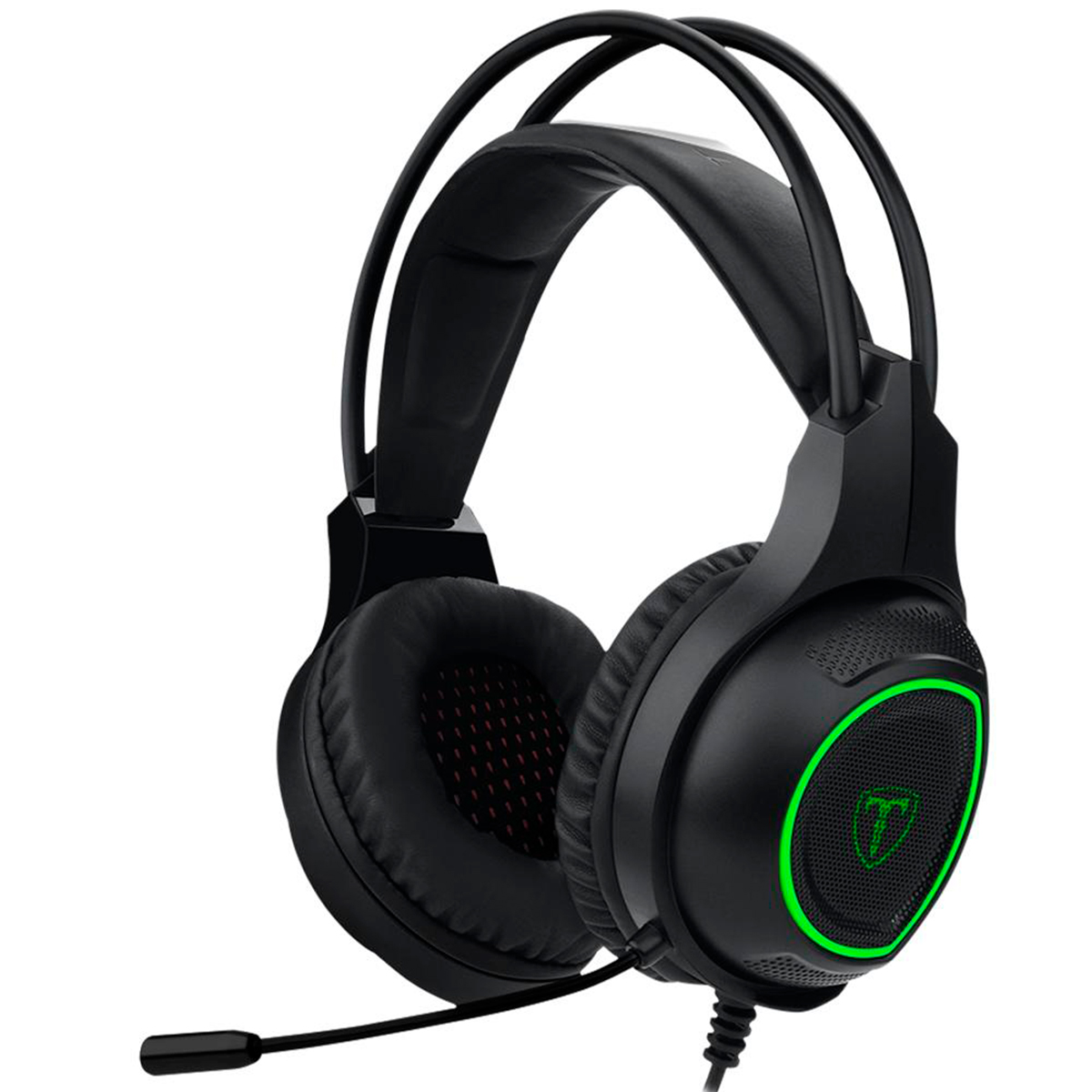 Headset Gamer T-Dagger Atlas - LED - Conector P2 - com Microfone - Preto e verde T-RGH201