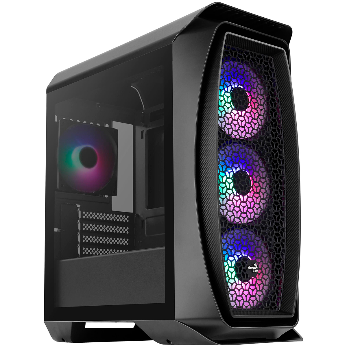 Gabinete Gamer Aerocool Aero One Mini Frost - RGB - Lateral em Vidro - Preto