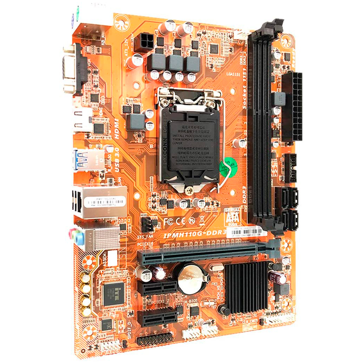 Placa Mãe PCWare IPMH110G (H110 - DDR3) - Chipset Intel H110 Express - Liquidação peça Open Box