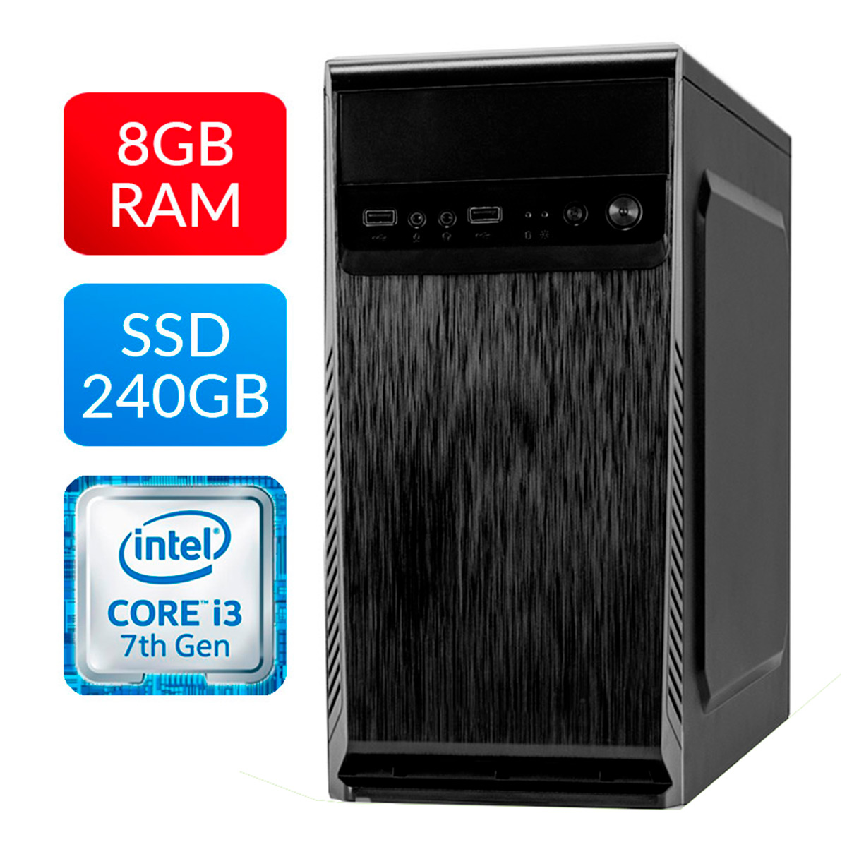 Computador Bits Home Office - Intel i3 7100, 8GB, SSD 240GB, FreeDos - 2 Anos de garantia