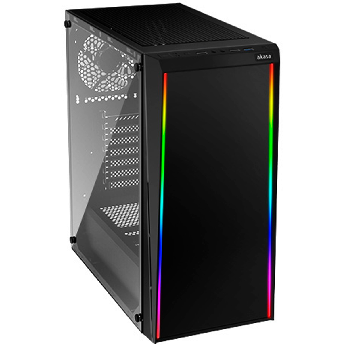 Gabinete Gamer Akasa Apache Soul - LED RGB - Janela Lateral em Vidro Temperado - Mid Tower - A-ATX10-A1B