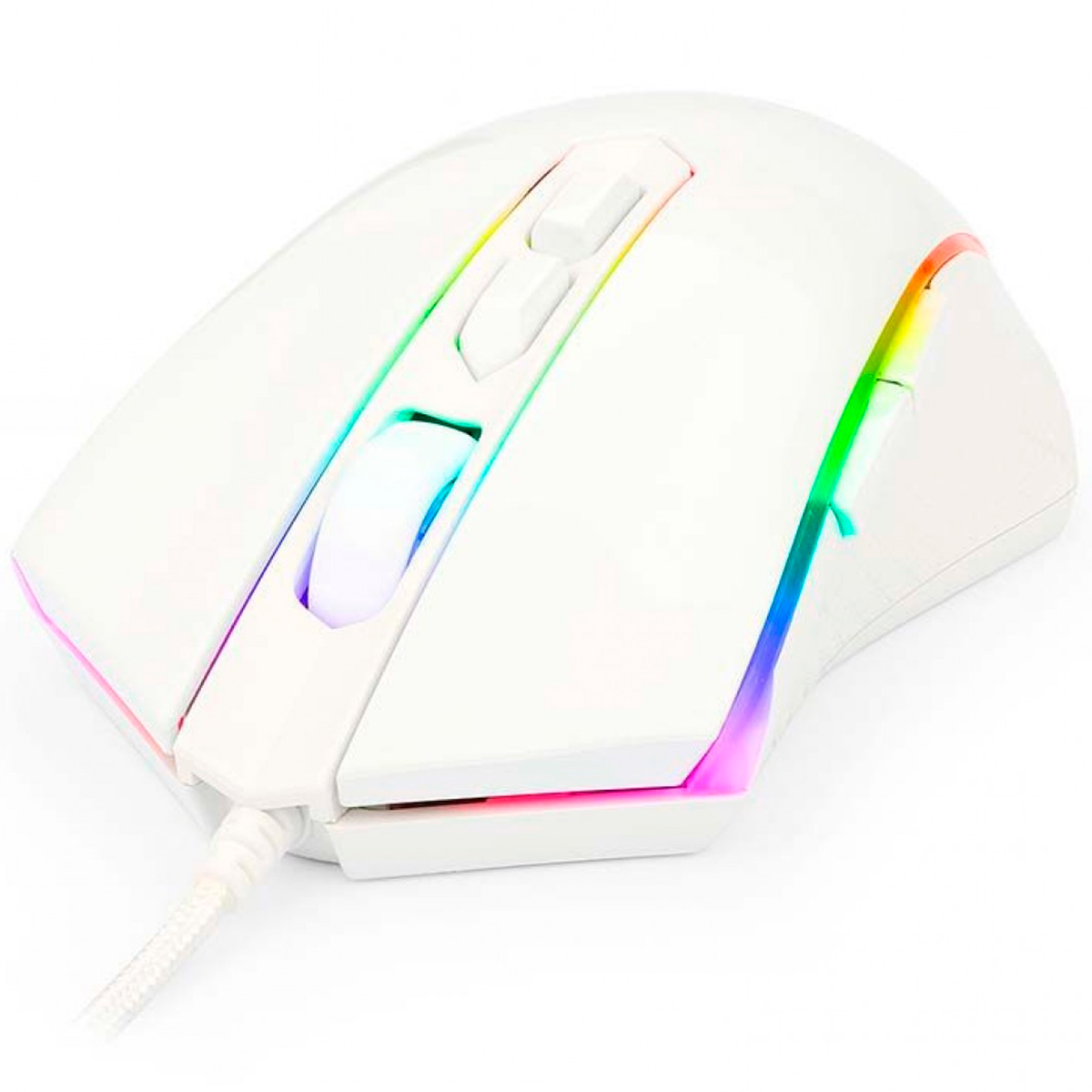 Mouse Gamer Redragon Memeanlion M710 - 10000 DPI - 10 Botões - USB - com LED RGB- Branco lunar