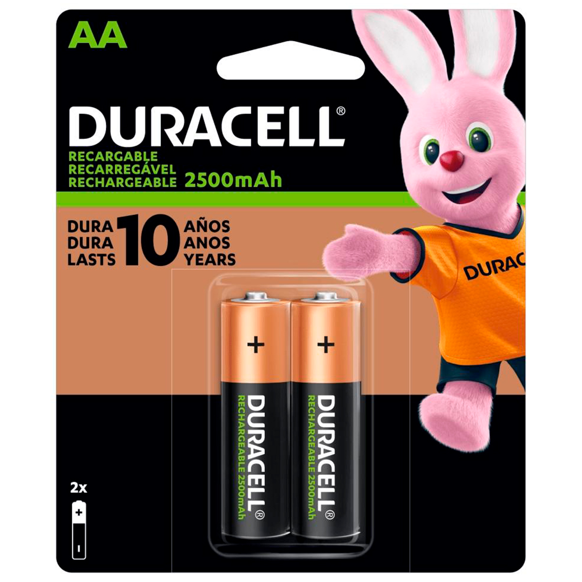 Pilha Recarregável AA Duracell DX1500 - 2500mAh - 2 unidades