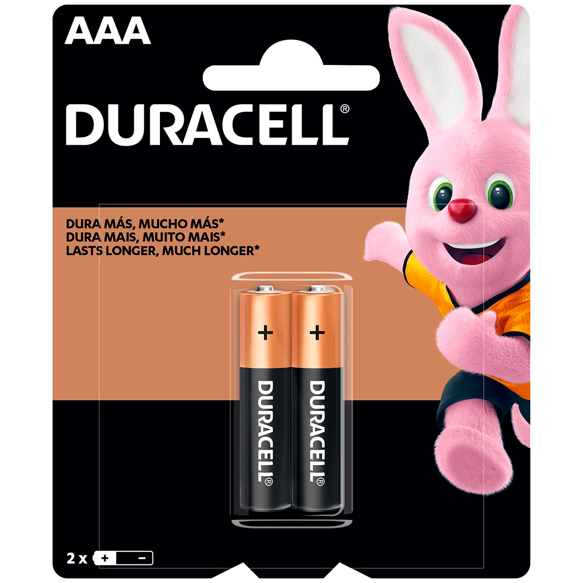 Pilha Alcalina AAA Duracell - 2 unidades - MN2400B2