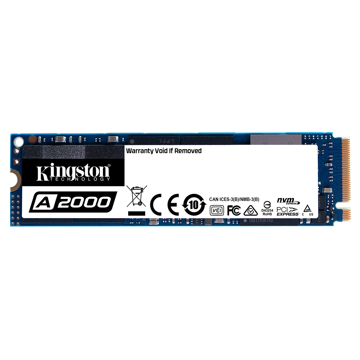 SSD M.2 500GB Kingston A2000 - NVMe - 3D NAND - Leitura 2200MB/s - Gravação 2000MB/s - SA2000M8/500G