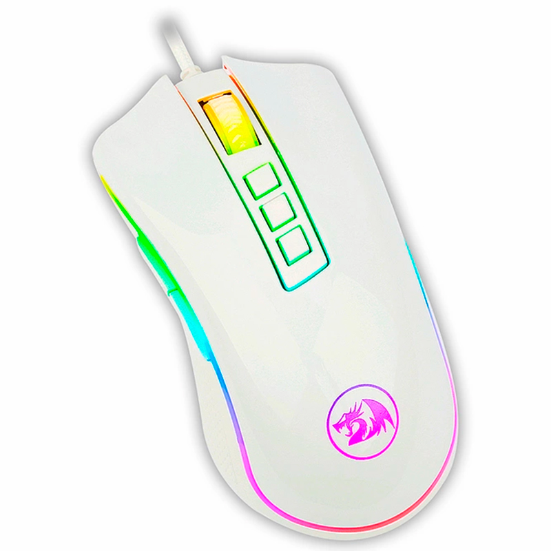 Mouse Gamer Redragon Cobra Chroma - 10000dpi - 7 Botões Programáveis - LED RGB - Lunar White - M711W