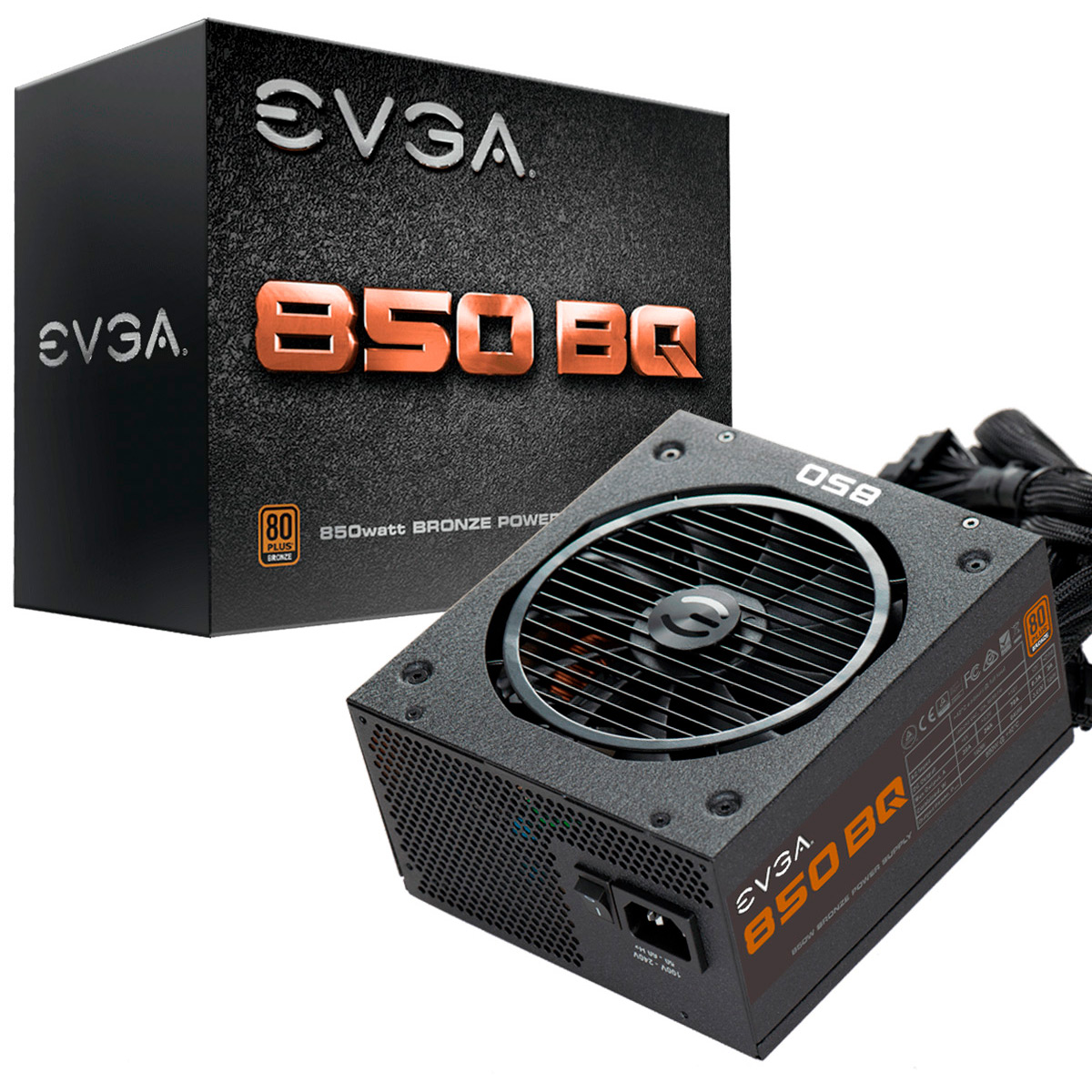 Fonte 850W EVGA 850 BQ- Semi Modular - 85% Eficiência - 80 PLUS® Bronze - 110-BQ-0850-V0