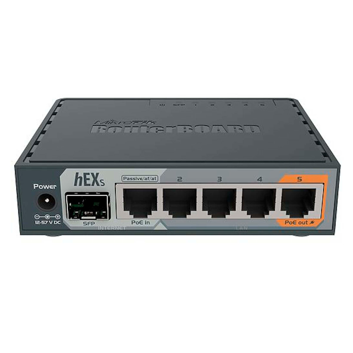 Roteador Mikrotik hEX S - 5 Portas Gigabit - 1 Porta SFP - RouterOS - RB760IGS