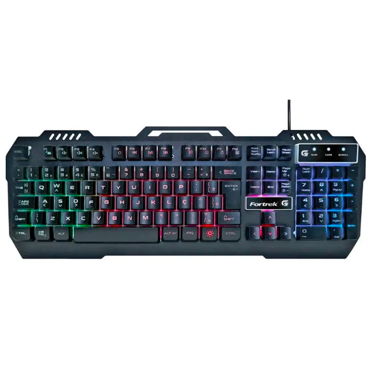 Teclado Gamer Fortrek Crusader - Iluminação LED RGB - Teclas Multimídia - 70528