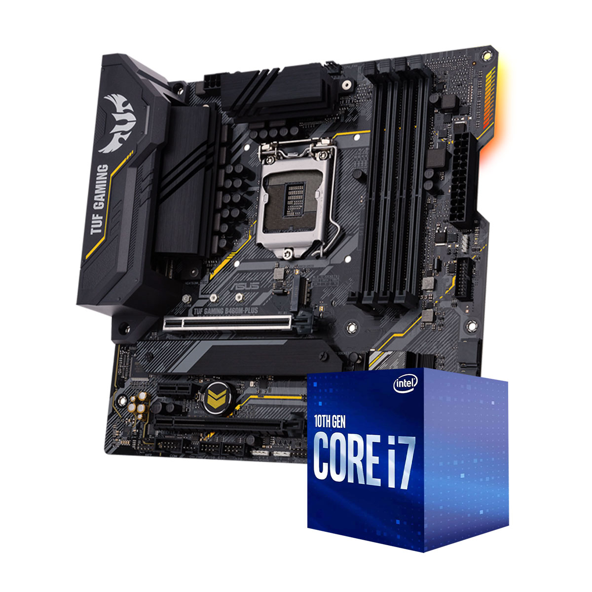 Kit Upgrade Processador Intel® Core™ 7 10700F + Placa Mãe Asus TUF B460M PLUS GAMING/BR