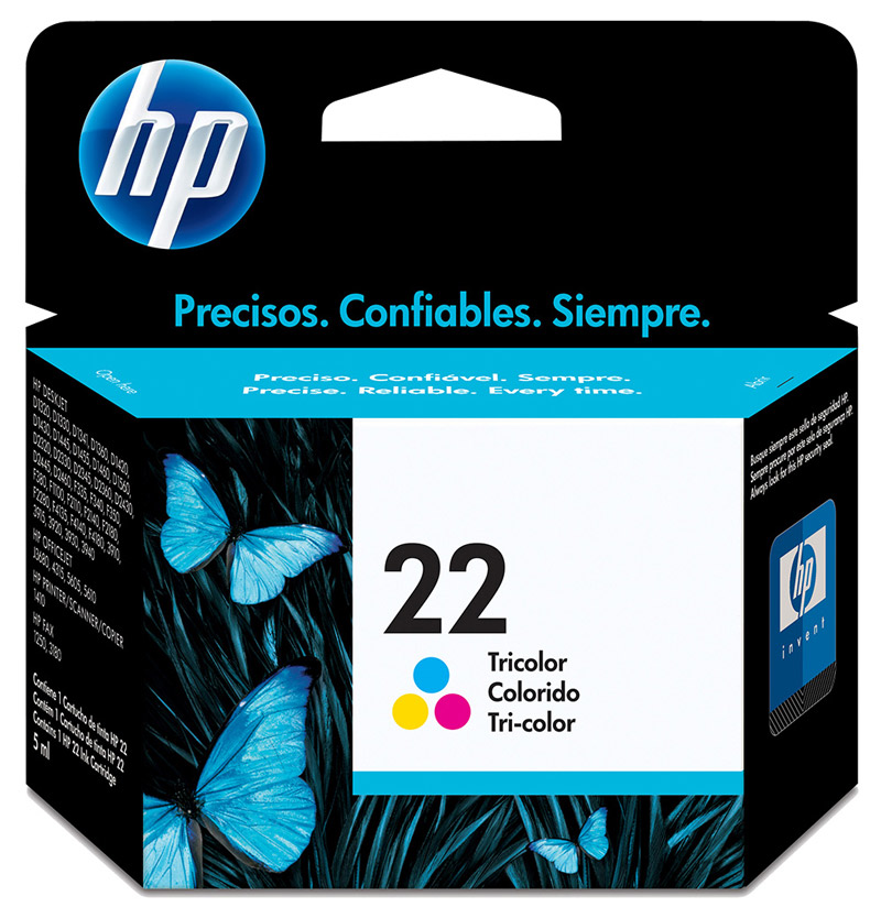 Cartucho HP 22 Colorido - C9352A - para 1415/ 1417/ 4315/ 4355/ J3680/ J5520/ 1250/ 3180/ 3910/ 3915/ 3918/ 3920/ 3930/ 3930v/ 3938/ 3940/ D1320 / D1330 / D1341 / D1360