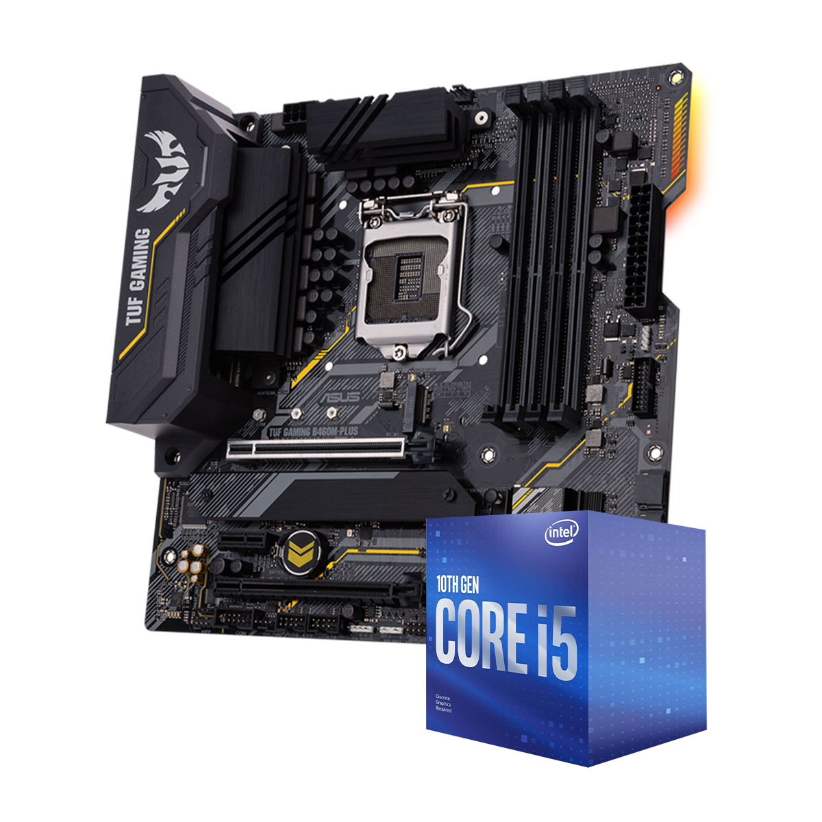 Kit Upgrade Processador Intel® Core™ 5 10400F + Placa Mãe Asus TUF B460M PLUS GAMING/BR
