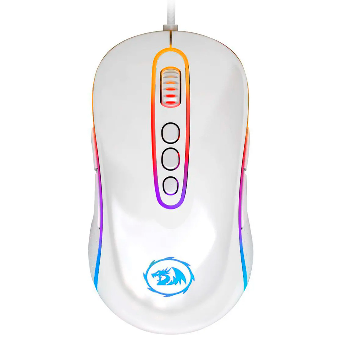Mouse Gamer Redragon Phoenix 2 - 10000dpi - 9 Botões Programáveis - LED RGB - Lunar White - M702W-1