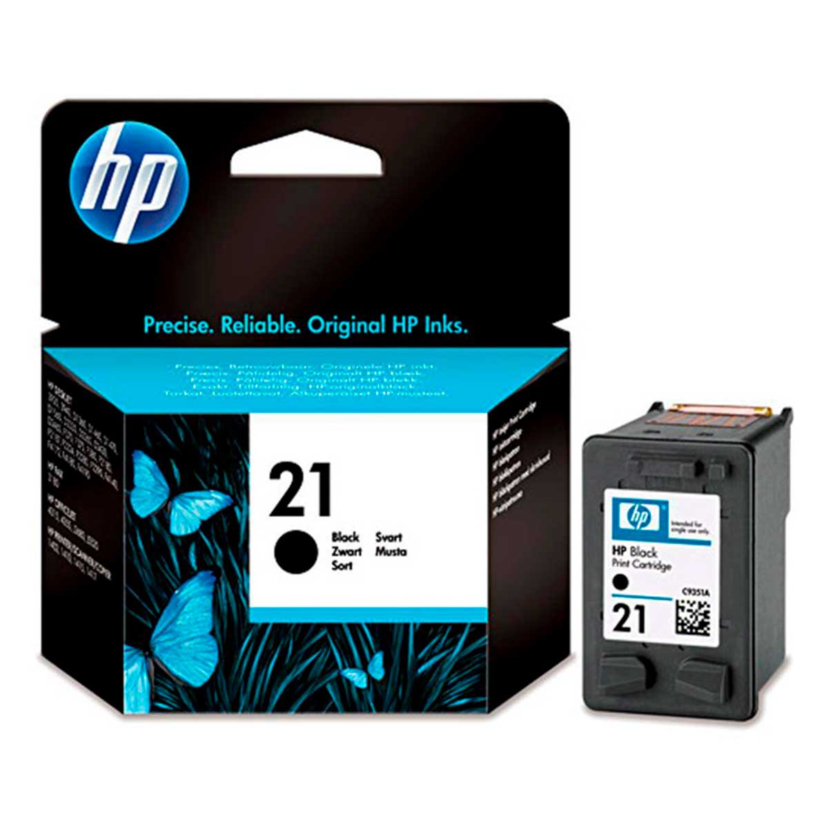 Cartucho HP 21 Preto - C9351AB - para 1415/ 1417/ 4315/ 4355/ J3680/ J5520/ 1250/ 3180/ 3910/ 3915/ 3918/ 3920/ 3930/ 3930v/ 3938/ 3940/ D1320 / D1330 / D1341 / D1360 / D1420 / D1430 / D1445 / D1455