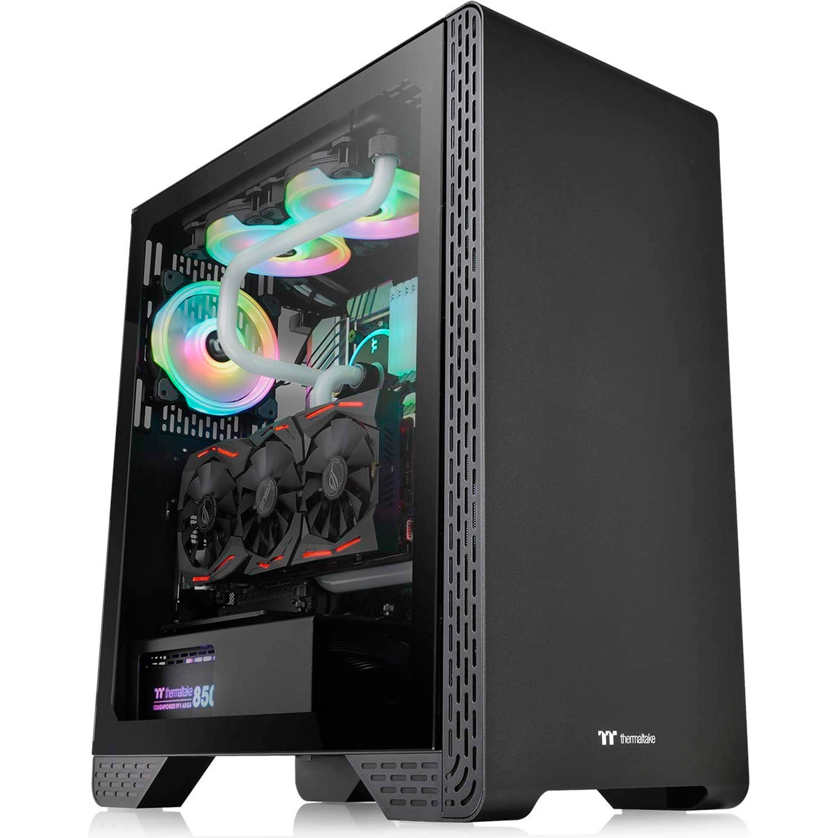 Gabinete Thermaltake S300 TG - Lateral em Vidro - USB 3.0 - Mid Tower - Micro ATX - Preto - CA-1P5-00M1WN-00