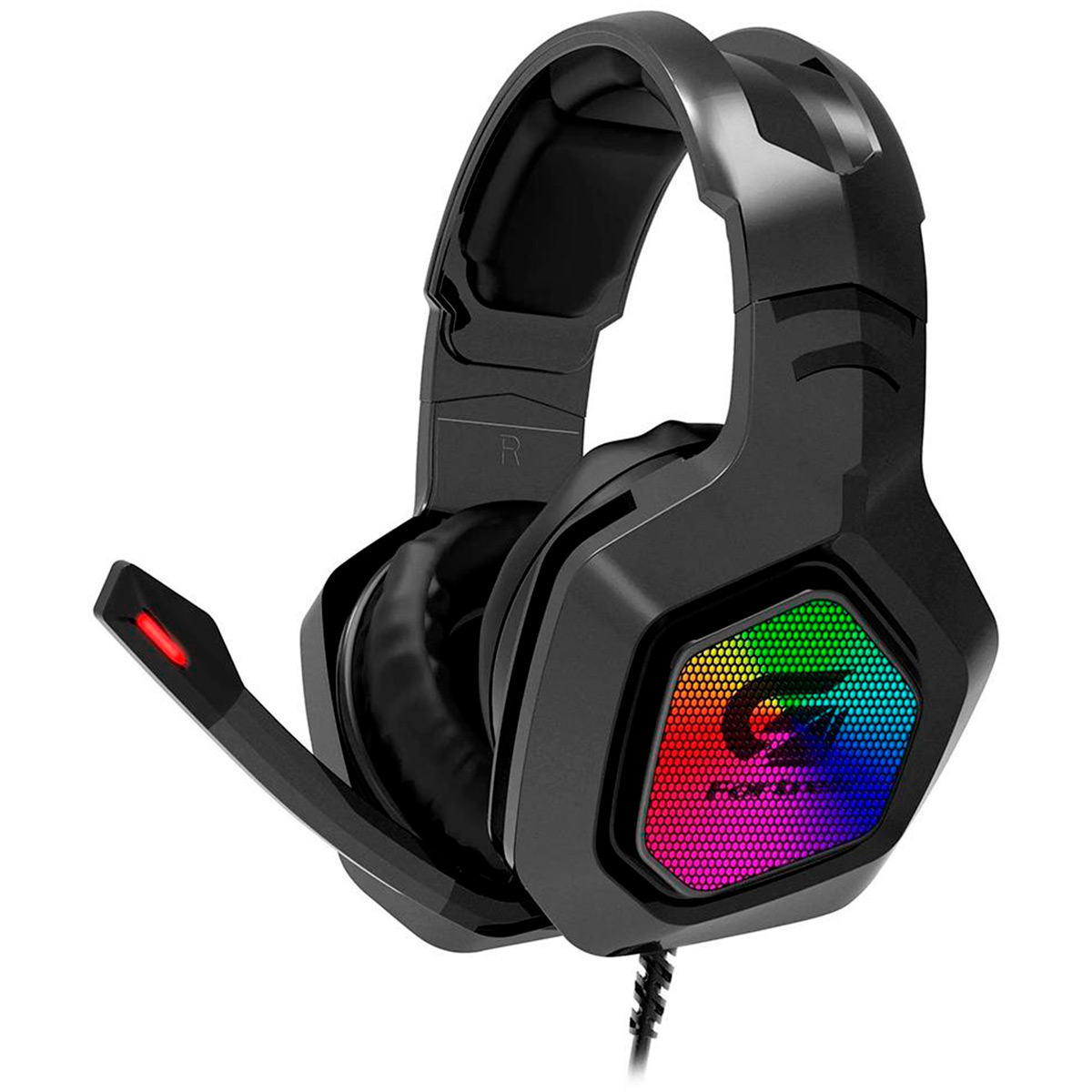 Headset Gamer Fortrek Black Hawk - LED RGB - Conector P2 e USB - 70530