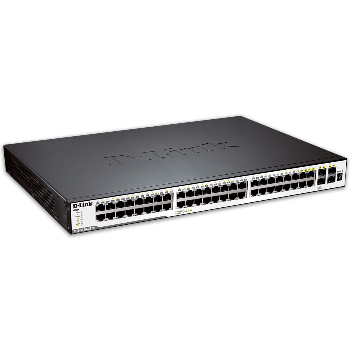 Switch 48 portas D-Link DGS-3120-48TC xStack - Gerenciável e Empilhável - 44 portas Gigabit - 4 portas Combo/SFP - 2 portas de empilhamento de 10 GbE