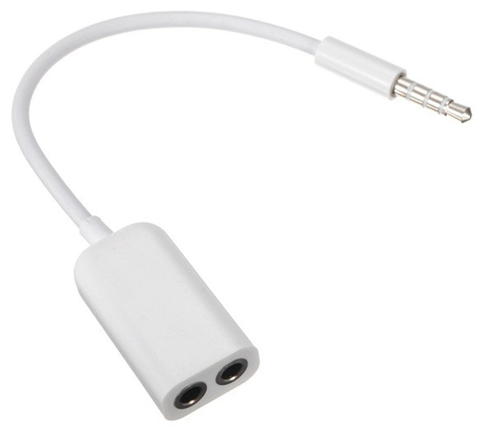 Adaptador de Audio P2 Stereo para 2 Fones - Branco - (P2 3,5mm Macho X 2 P2 3,5mm Fêmea)