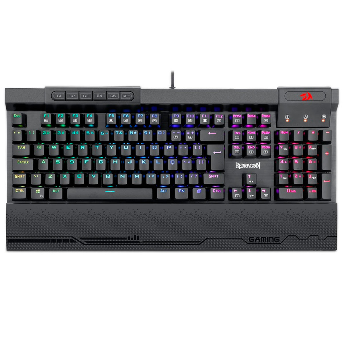 Teclado Mecânico Gamer Redragon Surya V2 - ABNT2 - Iluminação RGB - Switch Azul - K563RGB-1