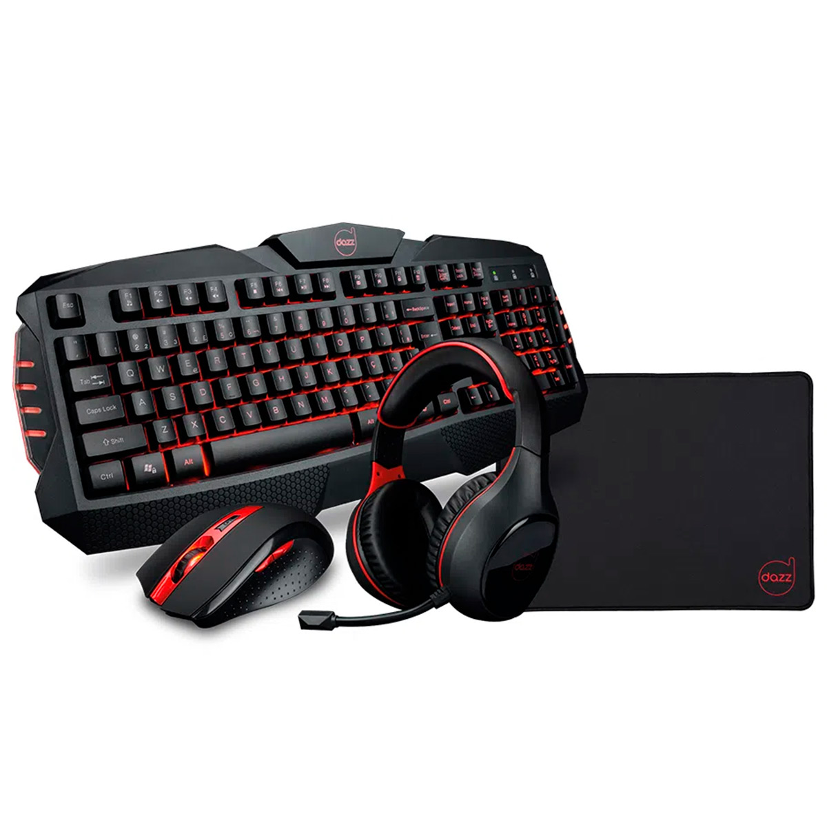 Kit Gamer Dazz Arsenal - Teclado + Mouse + MousePad + Headset - 625237