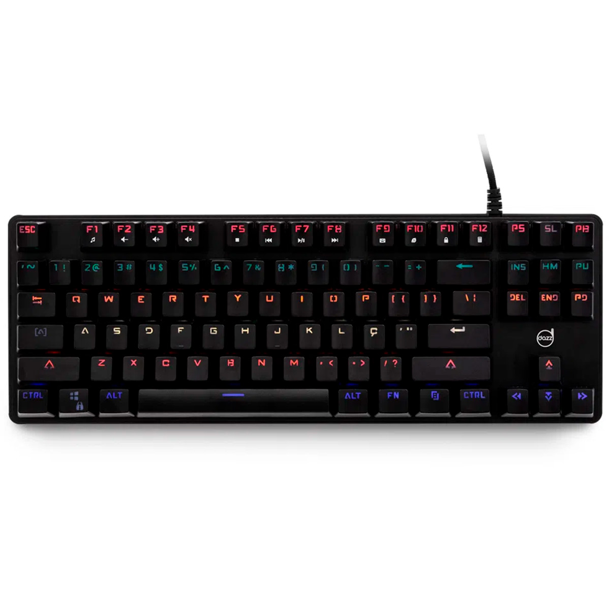 Teclado Mecânico Gamer Dazz Eclipse - ABNT2 - Iluminação RGB - Switch Azul - 625313