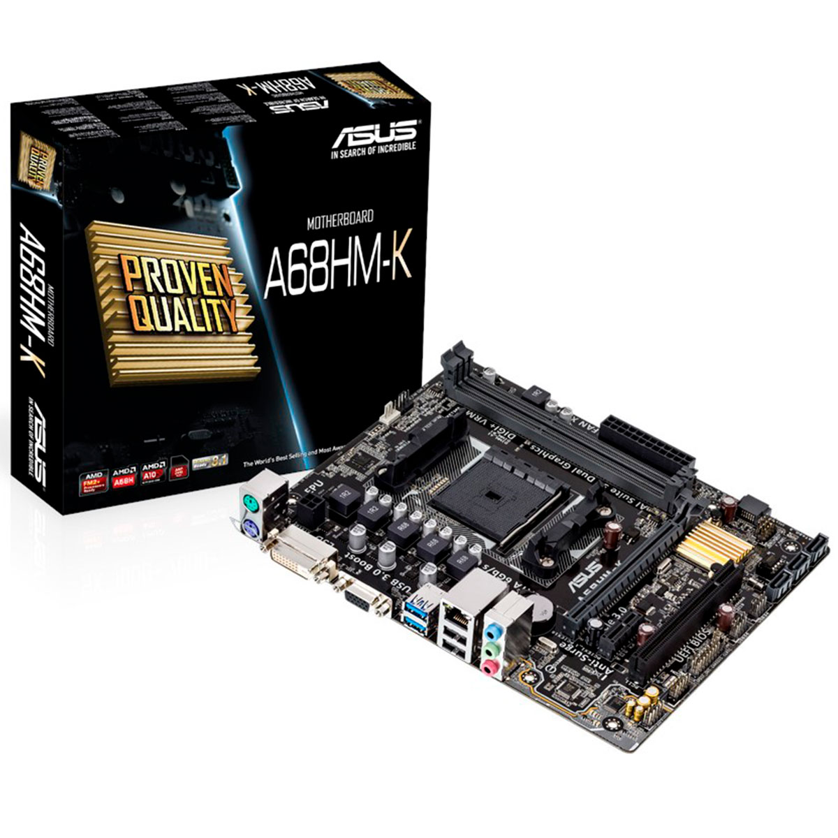Placa Mãe Asus A68HM-K (FM2+ - DDR3) - Chipset AMD A68H - USB 3.0 - Micro ATX