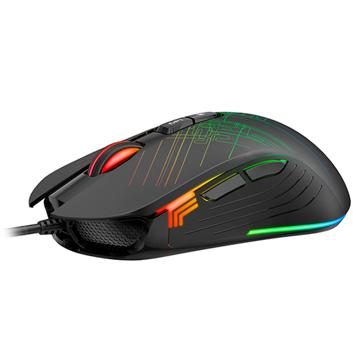 Mouse Gamer Havit MS1019 - 6400dpi - 7 Botões - RGB - HV-MS1019