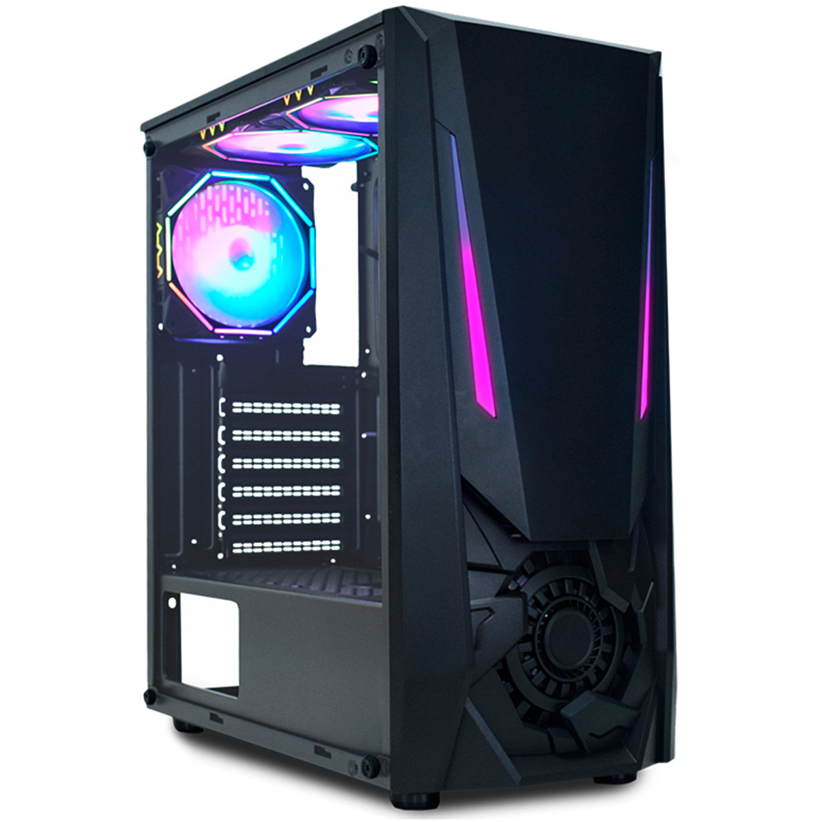 Gabinete Gamer K-Mex Jaeger 1 - Frontal LED RGB - Lateral em Vidro Temperado - CG-01TJ