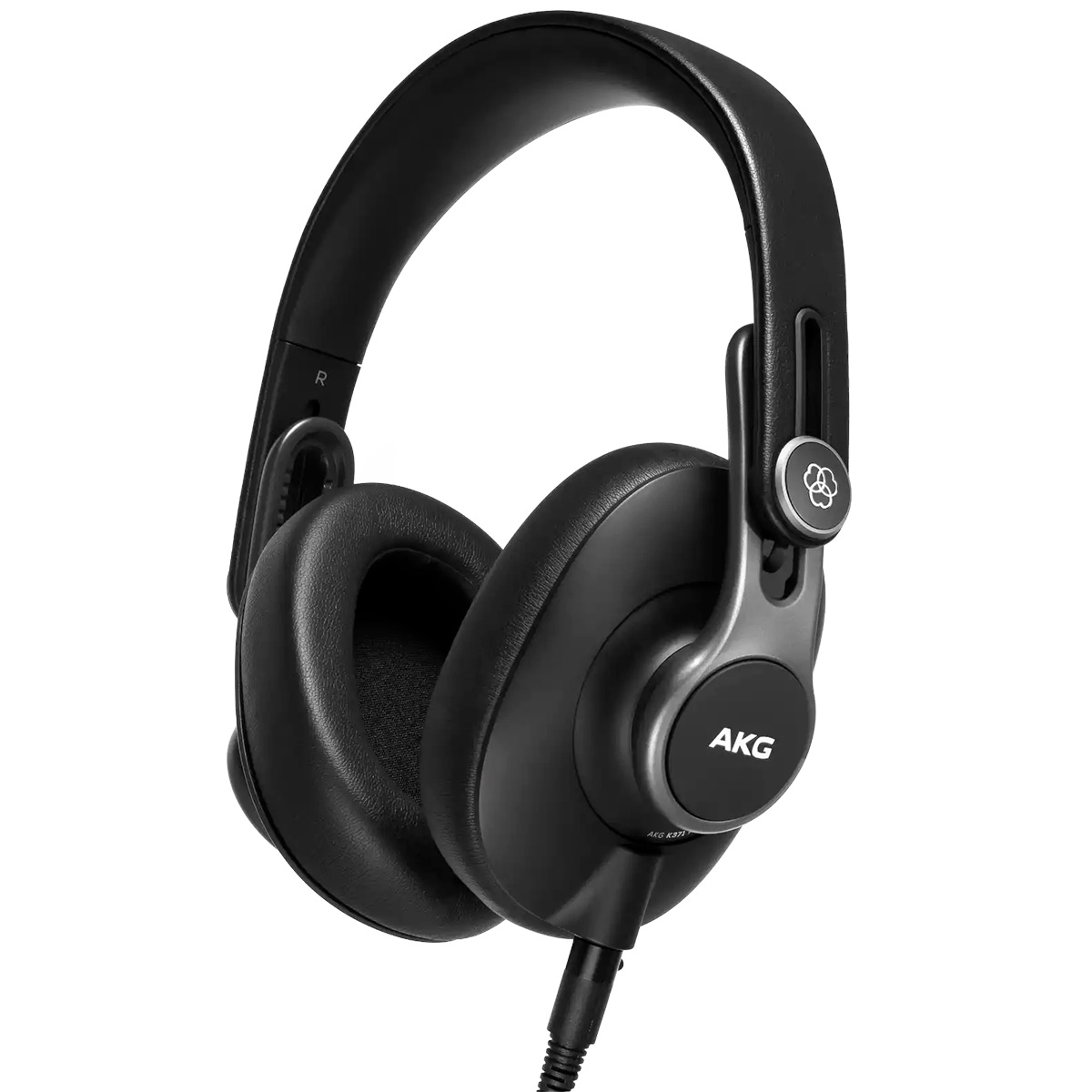 Fone de Ouvido AKG K371 Profissional Estúdio - Fechado - Superisolamento Sonoro - Cabo Removível 3m - Conector P2 e adaptador P10 - Drivers 50mm - Dobrável - Preto