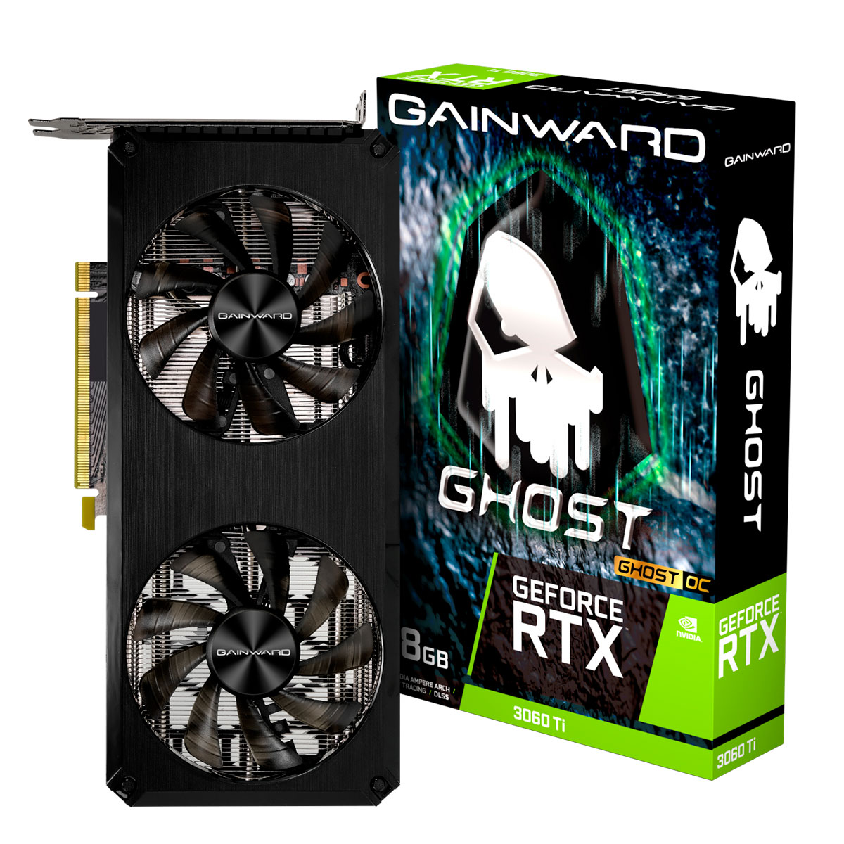 GeForce RTX 3060 Ti 8GB GDDR6 256bits - Ghost Series OC - Gainward NE6306TS19P2-190AB - Selo LHR