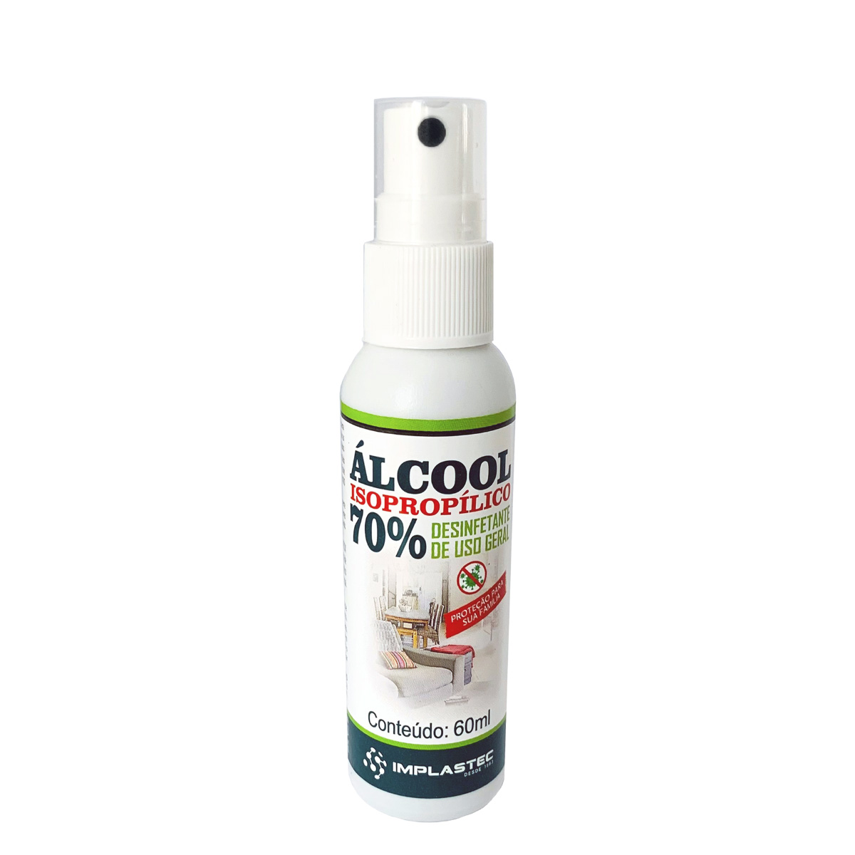 Álcool Isopropílico 70% (Isopropanol) 60ml - Implastec