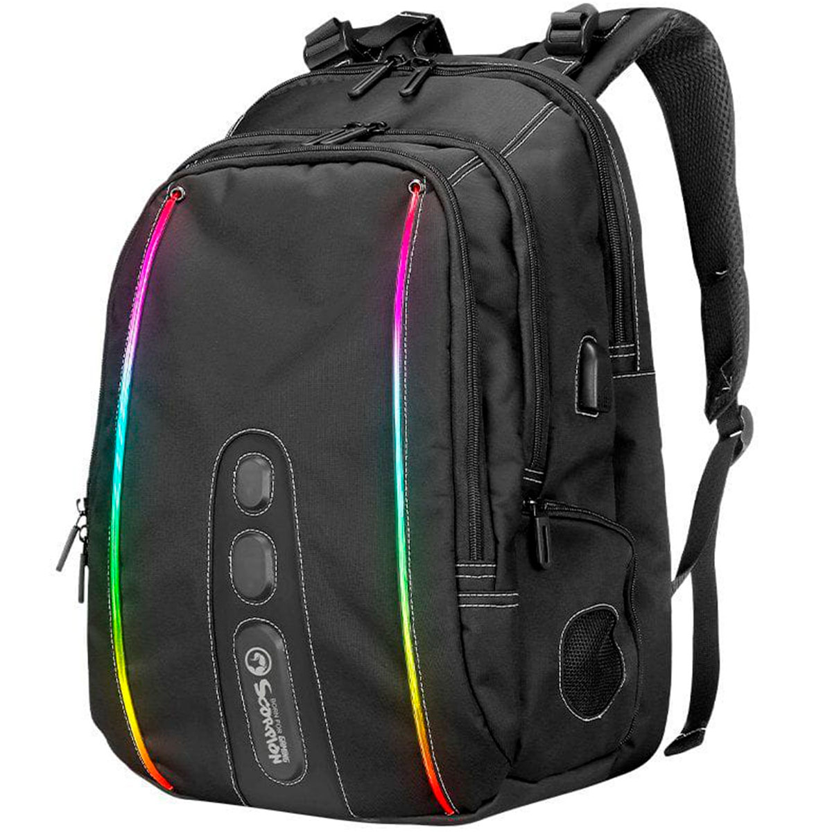 Mochila Marvo Scorpion - Iluminação RGB - À Prova Dágua - com Alto Falante Bluetooth - BA-02