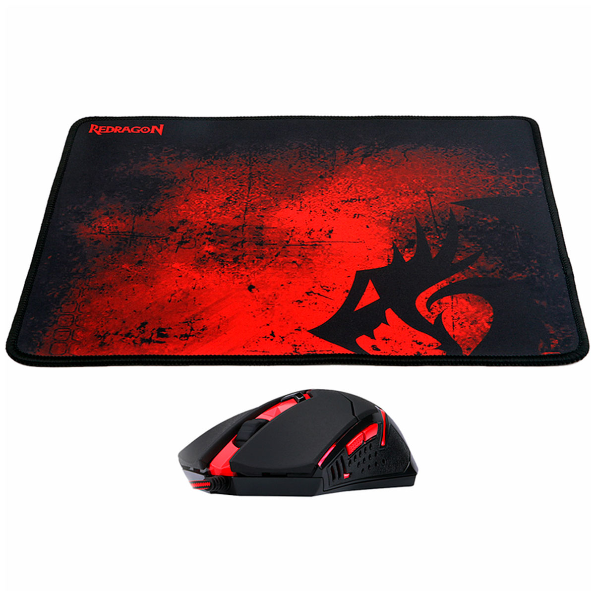 Kit Mouse e Mousepad Gamer Redragon M601-BA - 3200dpi - Pad 30 x 26cm