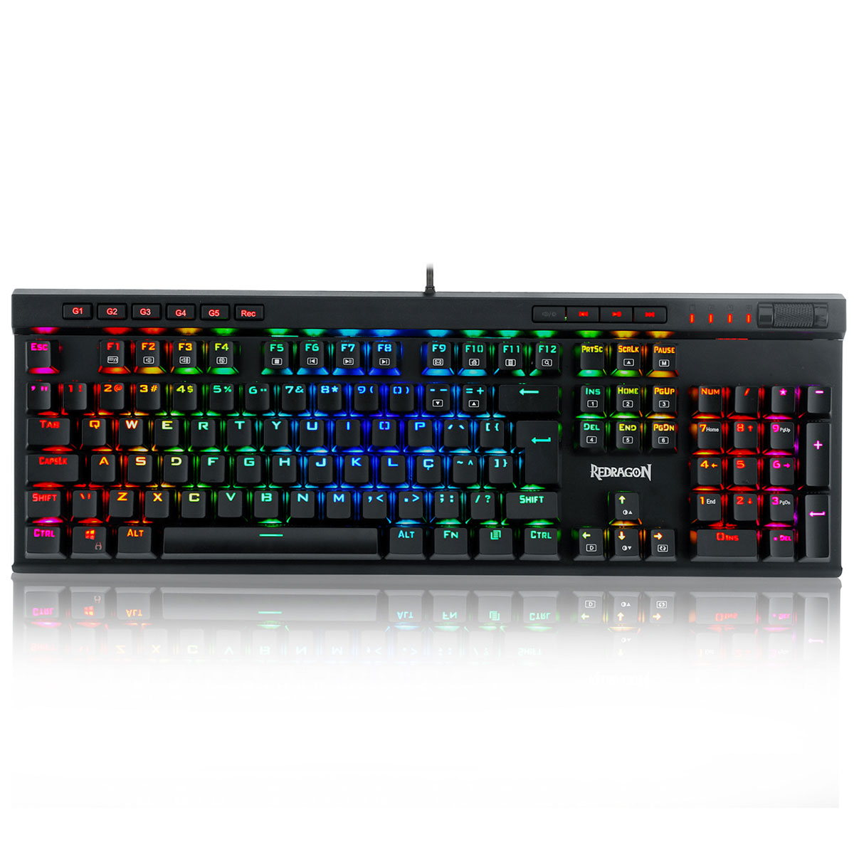 Teclado Mecânico Gamer Redragon Vata Pro - ABNT2 - RGB Chroma - Switch Azul - K580RGB-PRO