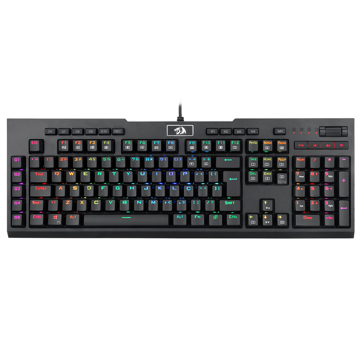 Teclado Mecânico Gamer Redragon Brahma Pro - ABNT2 - RGB Chroma - Switch Marrom - K586RGB-PRO