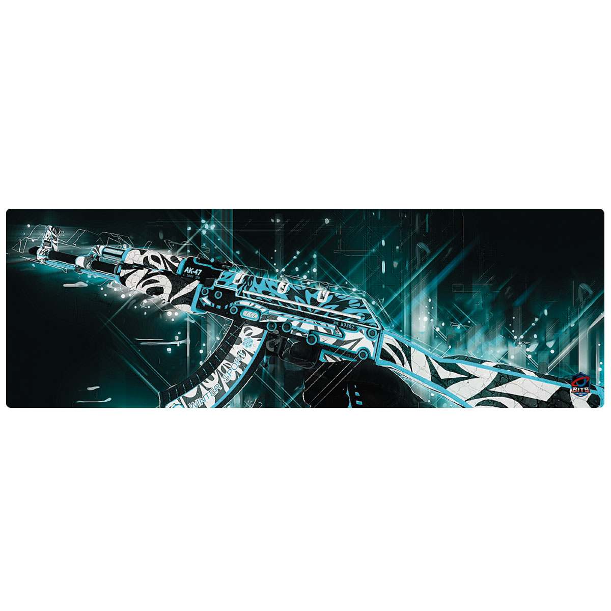 Mousepad Bits Gamer AK-47 Azul - Extra Grande: 680 x 350mm