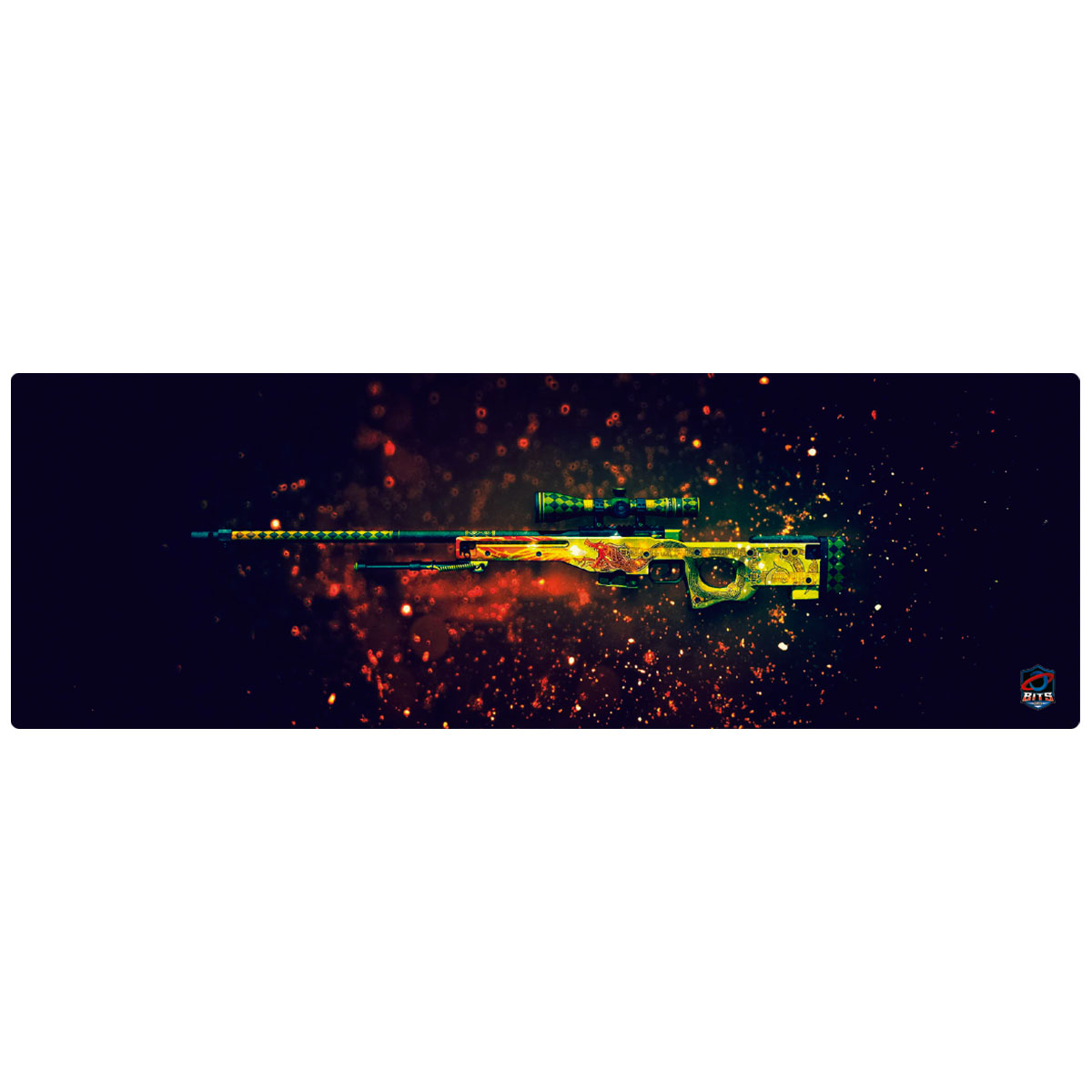 Mousepad Bits Gamer AWP Dragon Lore - Extra Grande: 680 x 350mm