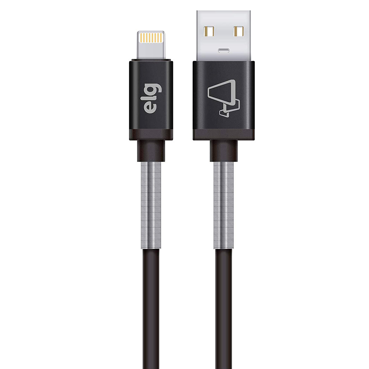 Cabo Lightning para USB - com Mola Inox de Proteção - para iPhone, iPad, iPod - ELG SP810BK
