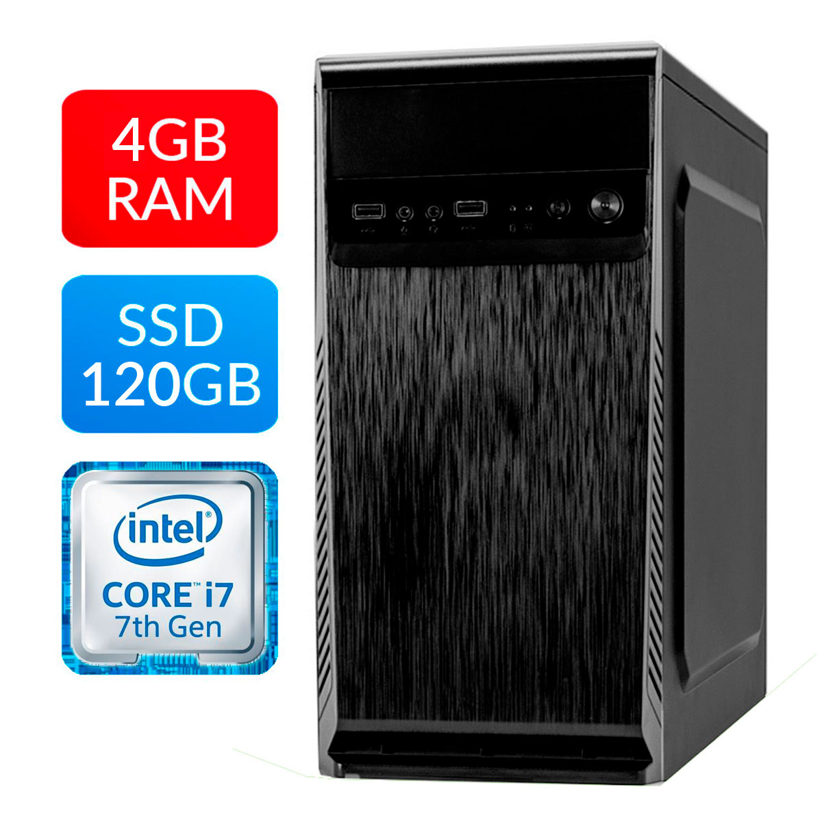 Computador Bits WorkHard - Intel i3 7100, 4GB, SSD 120GB, FreeDos - 1 Ano de garantia