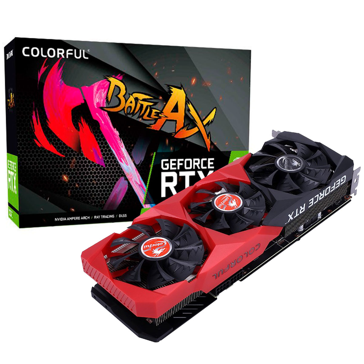 GeForce RTX 3070 8GB GDDR6 256bits - Colorful Battle Ax G-I3070 NB-V - Selo LHR