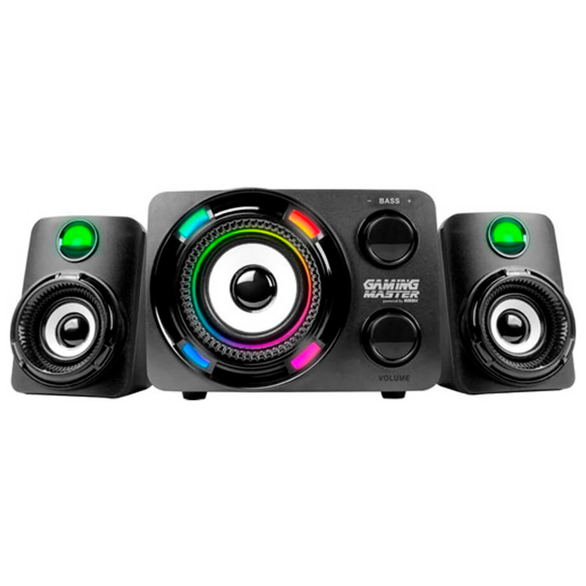 Caixa de Som Gamer K-Mex SS-9800 - 2.1 com Subwoofer - Conector P2 - Iluminação Multicores