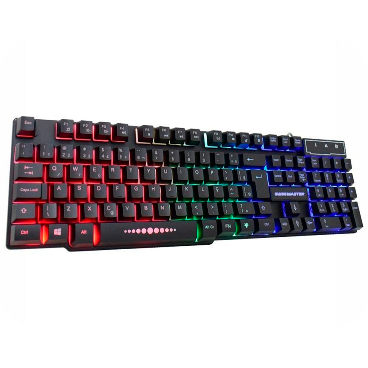 Teclado USB Multimídia Gamer K-Mex KM-5228 - ABNT2 - RGB - Teclas Iluminadas