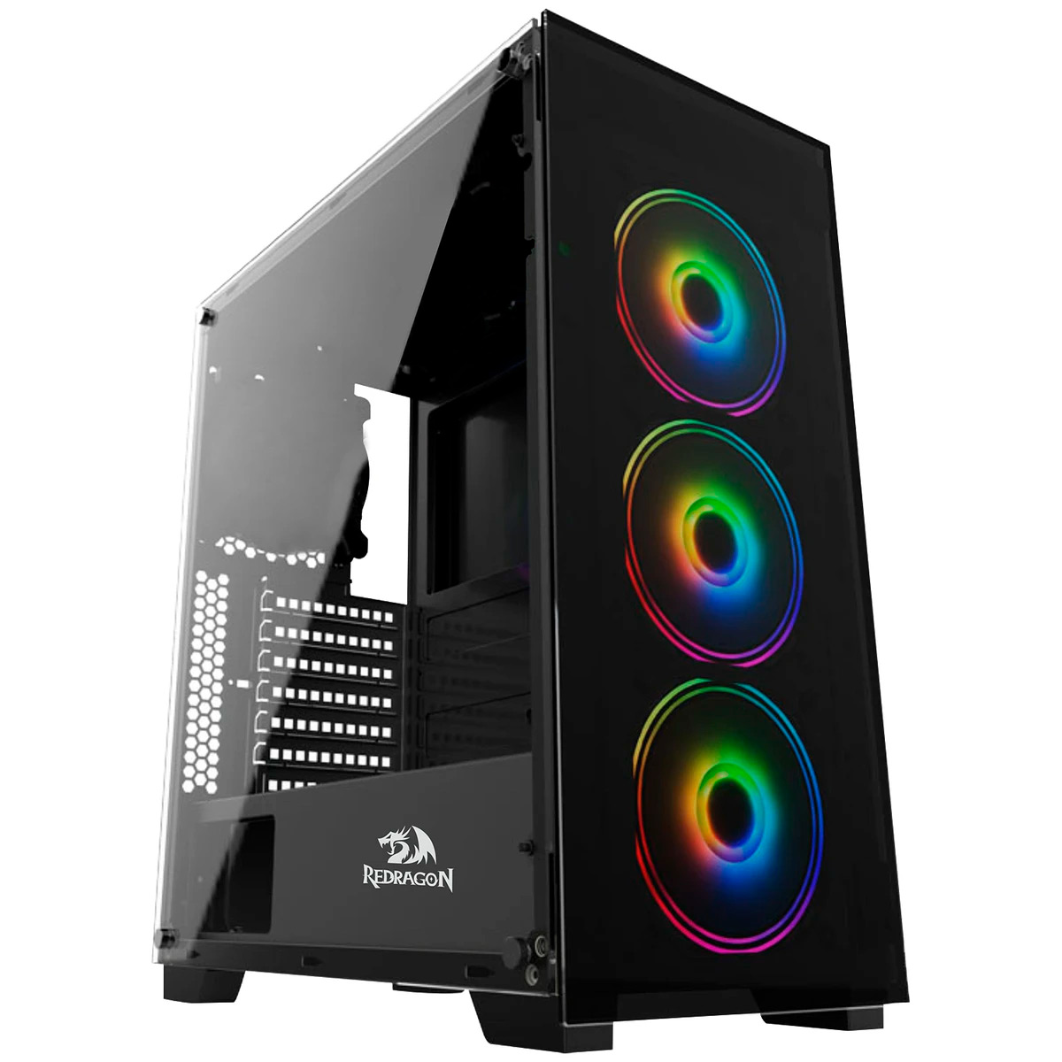 Gabinete Gamer Redragon MixMaster - Lateral em Vidro Temperado - com 3 Coolers RGB Chroma - USB 3.0 - GC-618