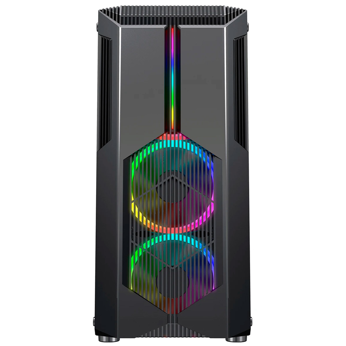 Gabinete Gamer Redragon Grindor - Lateral em Vidro Temperado - com Frontal Chroma e 2 Coolers RGB - USB 3.0 - GC-616