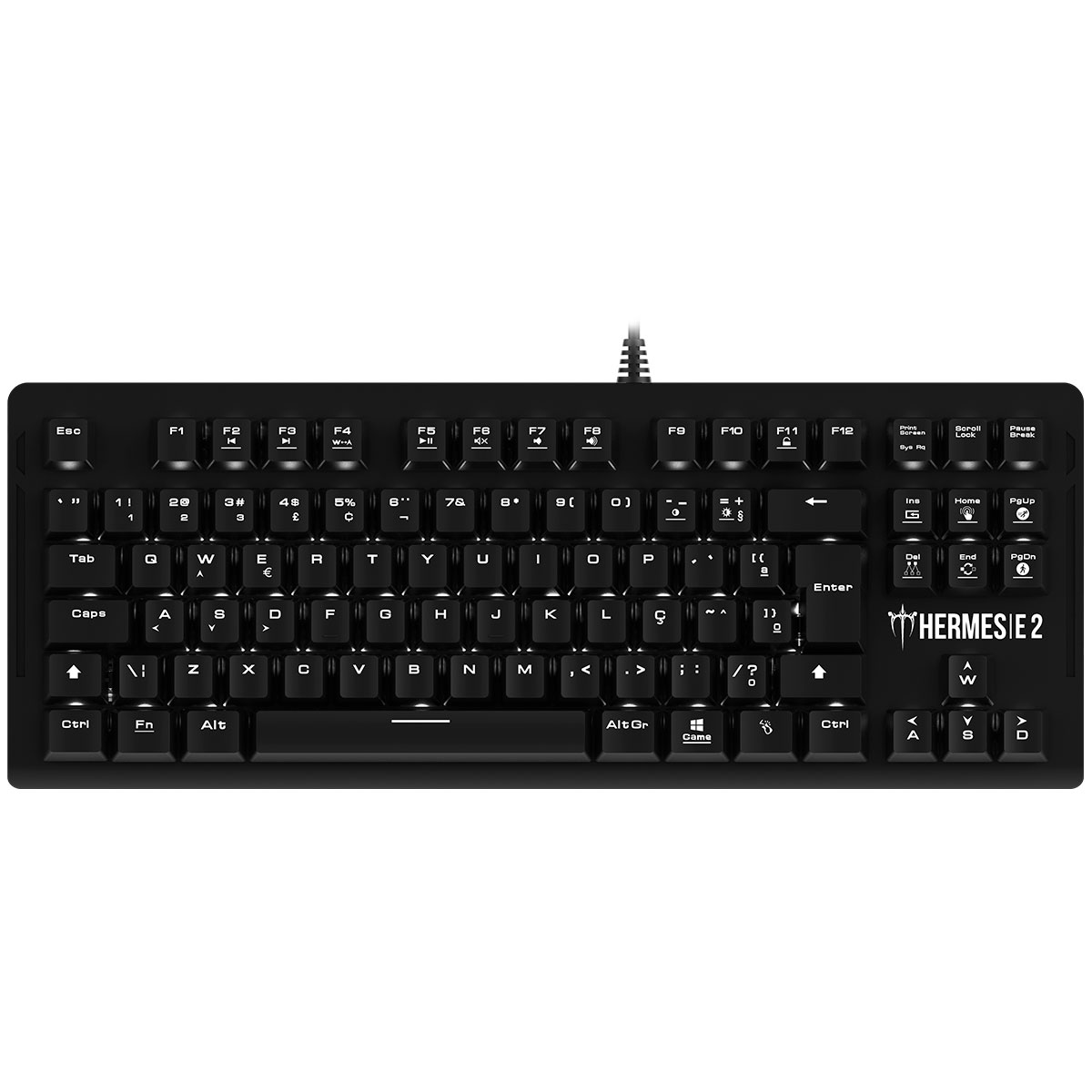 Teclado Mecânico Gamer Gamdias Hermes E2 - ABNT2 - LED Branco - Switch Huano Red