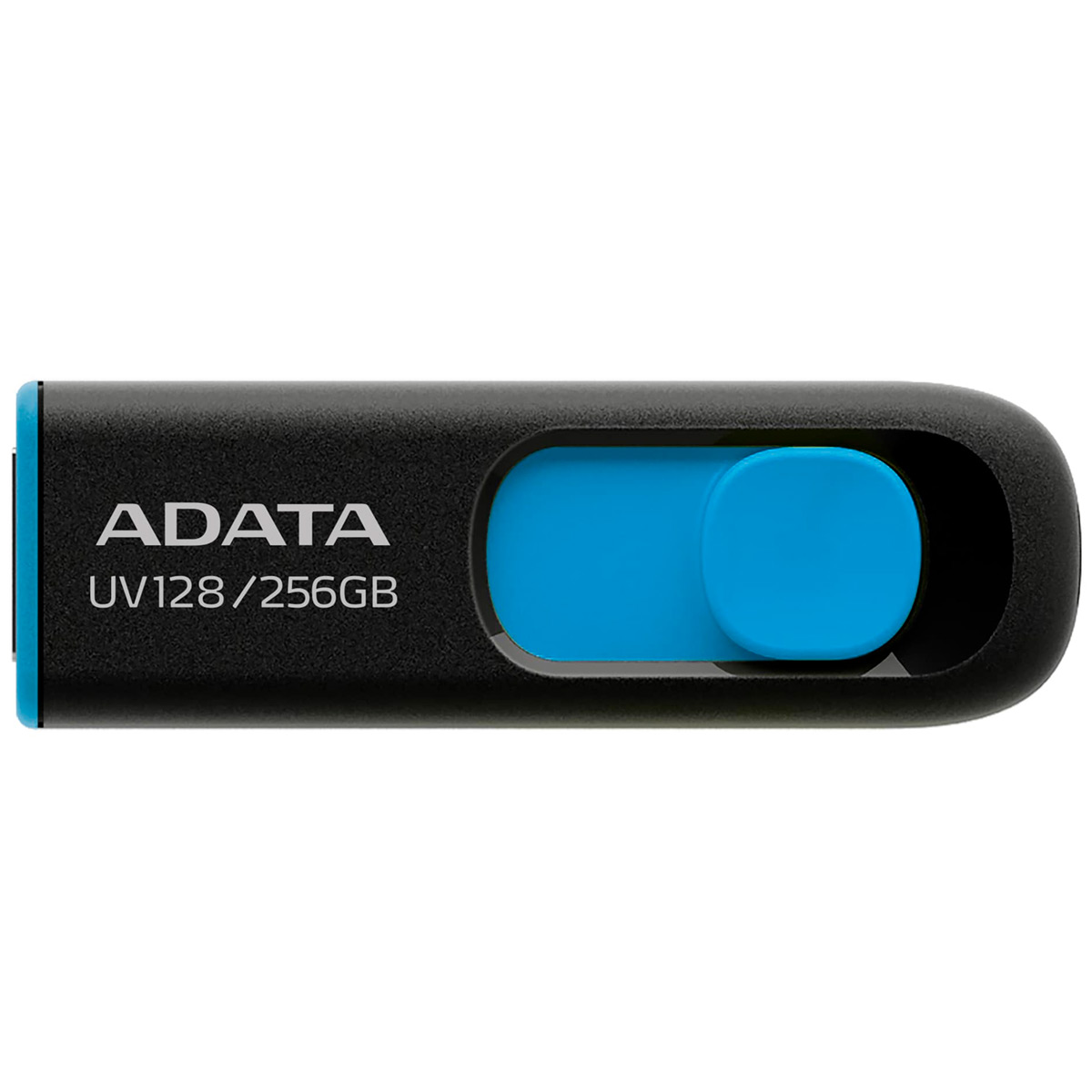 Pen Drive 256GB Adata UV128 - USB 3.2 - Preto e Azul - AUV128-256G-RBE