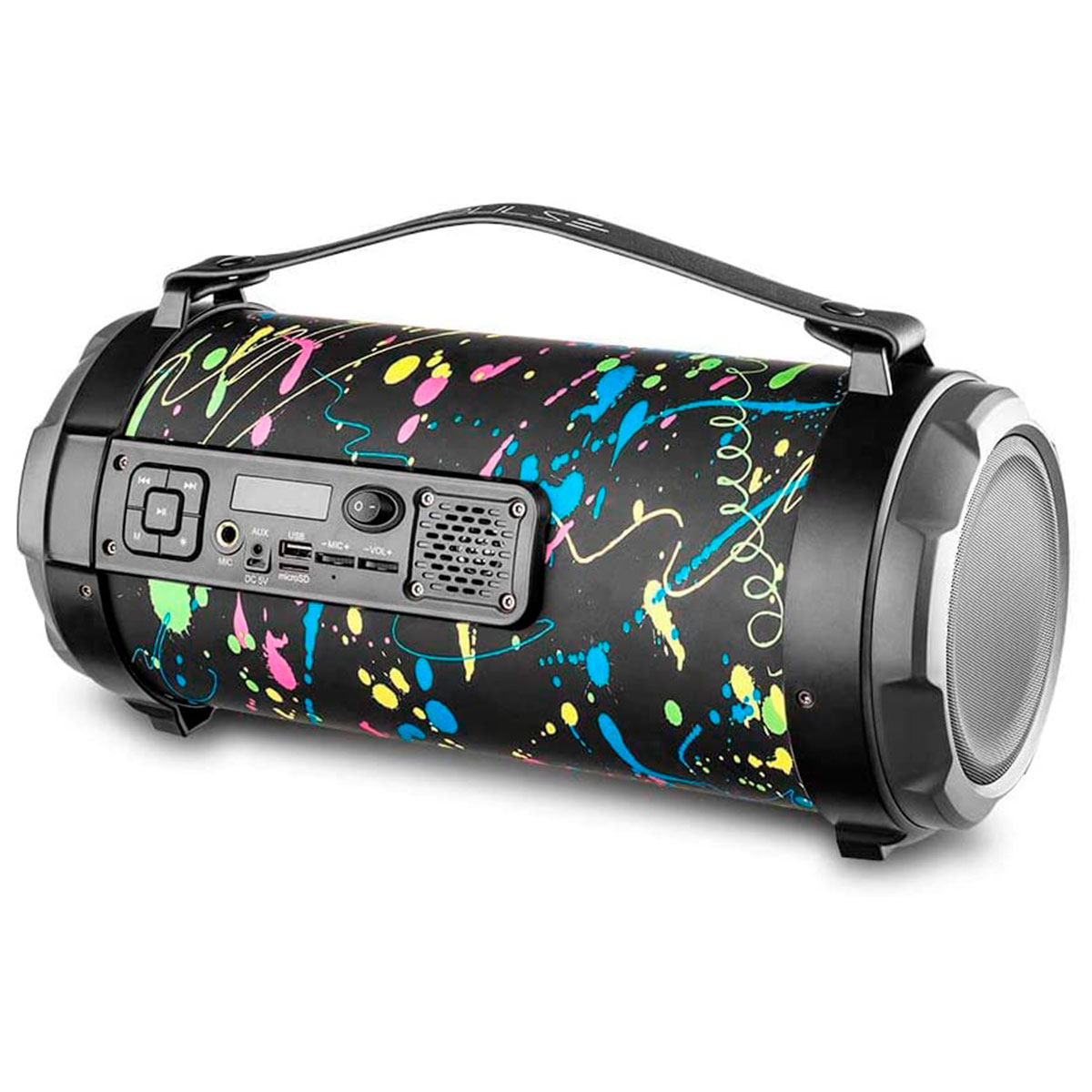 Caixa de Som Portátil Pulse Bazooka Paint Blast II SP362 - 120W - Bluetooth, USB, Micro SD e Rádio FM - Entrada P10 - Bateria de até 8 Horas - Efeitos de LED