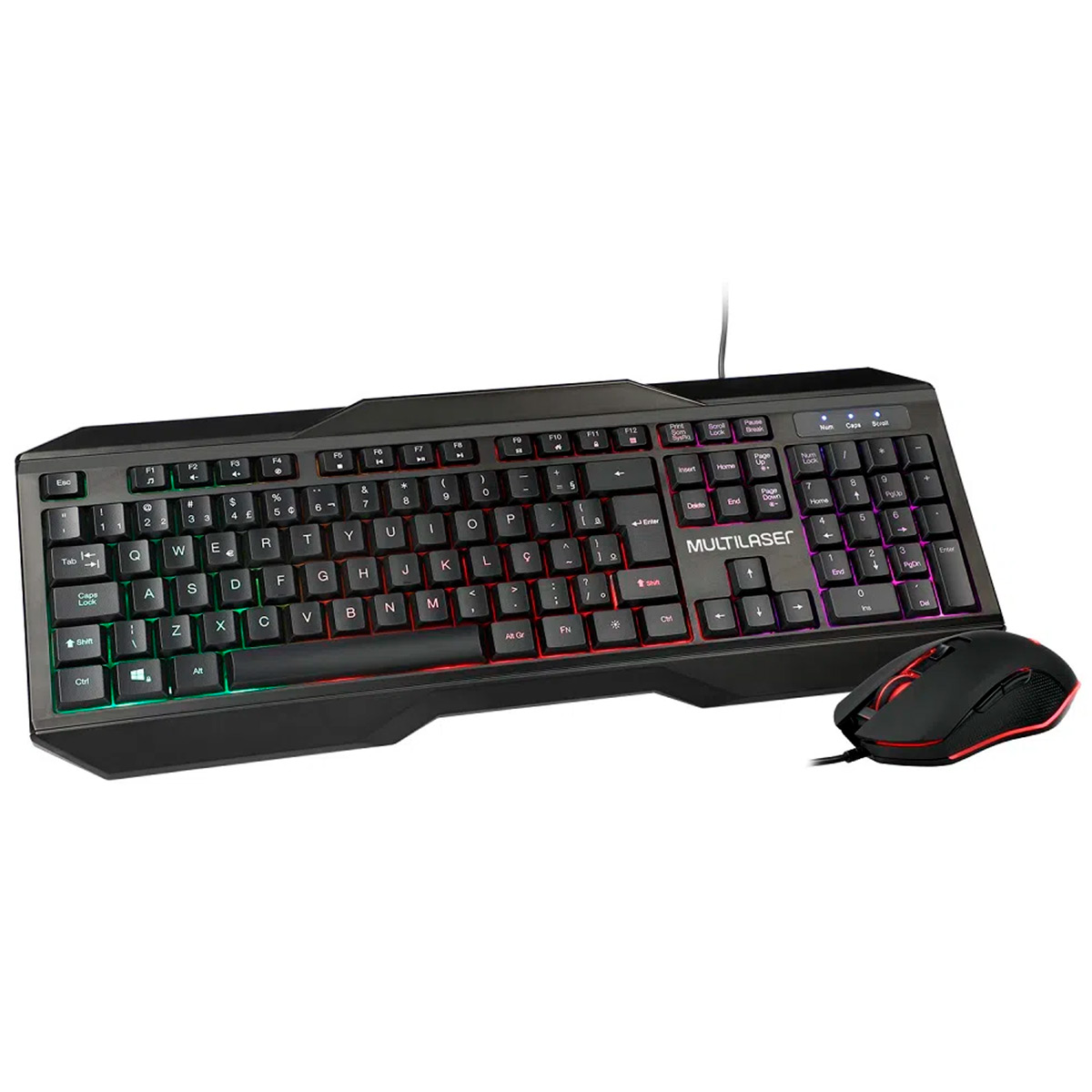 Kit Teclado e Mouse Gamer Multilaser - ABNT2 - 2400dpi - TC239